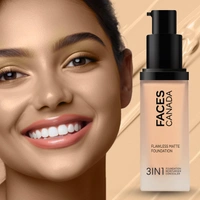 Faces Canada Flawless Matte Foundation Warm Natural 021 Shade 30ml | 3-in-1 Foundation, Moisturizer & Concealer | SPF 18 | 12Hr Hydration | HD Matte Coverage | Lightweight Anti-Ageing