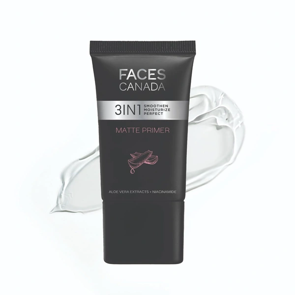 Faces Canada Matte Primer 30g | Oil-Free Matte Finish | Lightweight Gel Face Primer | Smoothens & Moisturizes Skin | With Niacinamide, Hyaluronic Acid & Vitamins | No Alcohol & Parabens