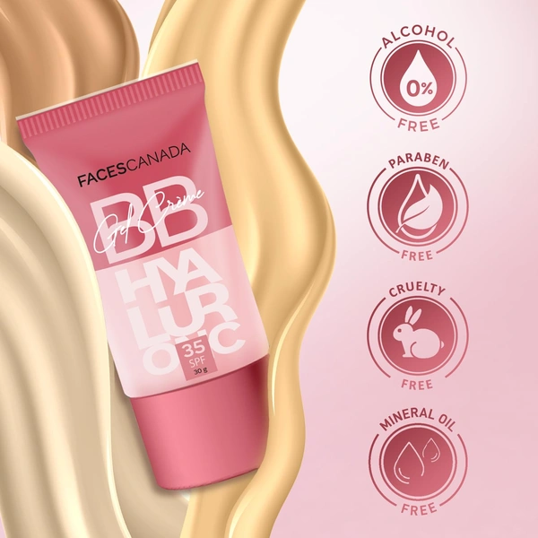 Faces Canada SPF 35 BB Gel Cr�me Light Vanilla 30g | Multitasking BB Cream | Even Skin Tone, Instant Glow | Smooth Matte Finish | Hydrating, Lightweight & Non-Sticky