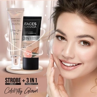 Faces Canada Strobe Cream 30ml Rose Gold | Primer + Highlighter + Moisturizer | With Shea Butter & Hyaluronic Acid | Intense Hydration | Radiant Dewy Glow