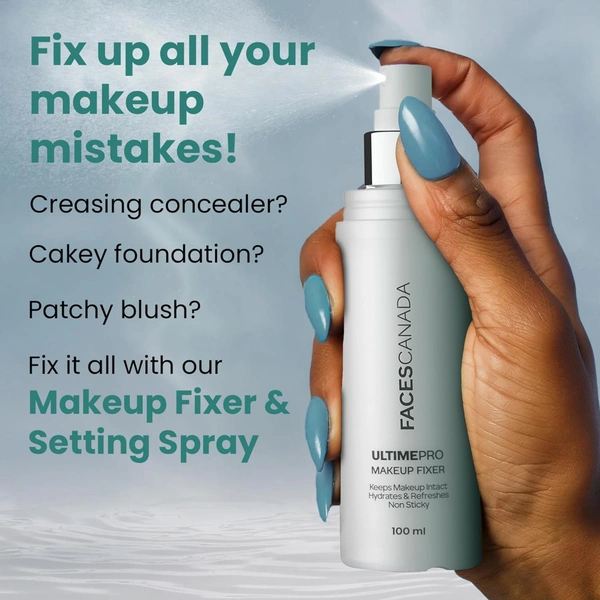 Faces Canada Ultime Pro Makeup Fixer 100ml | Long-Lasting Makeup Setting Spray | Hydrates, Soothes & Refreshes Skin | Alcohol-Free | Hyaluronic Acid & Vitamin E