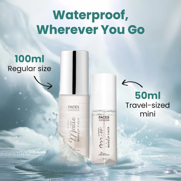 Faces Canada Ultime Pro Matte Makeup Fixer 100ml | Long Lasting Makeup Setting Spray | Keeps Makeup Intact | Flawless Matte Finish | Hydrates, Soothes & Refreshes Skin | Oil Control