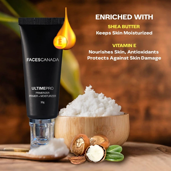 Faces Canada Ultime Pro Primerizer Primer + Moisturizer 30g | Skin Perfecting & Hydrating Face Primer | Minimizes Pores & Fine Lines | With Shea Butter & Vitamin E