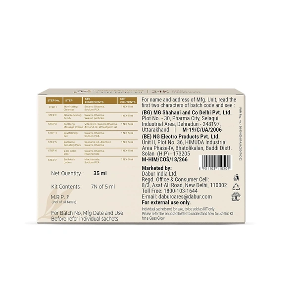 FEM Fem Glass Glow Facial Kit with 24K Gold & Niacinamide 35ml | Instant Glass Skin Glow | Brightening, Dark Spot Reduction & Deep Nourishment