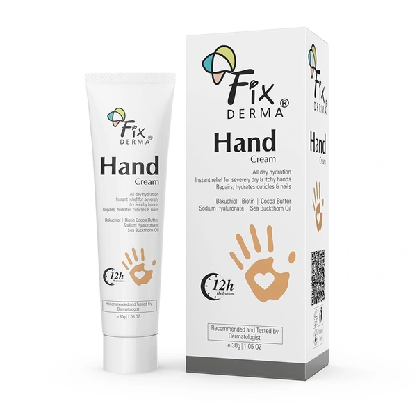 Fixderma Hand Cream 30g | Hand Moisturizer for Dry, Rough & Itchy Hands | Cocoa Butter Nourishing Hand Cream | Soft, Smooth, Hydrated Hands for Women & Men | Suitable for All Skin Types