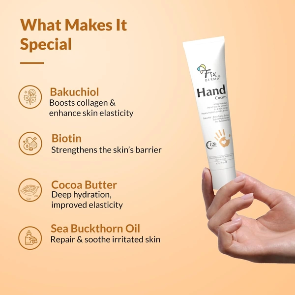 Fixderma Hand Cream 30g | Hand Moisturizer for Dry, Rough & Itchy Hands | Cocoa Butter Nourishing Hand Cream | Soft, Smooth, Hydrated Hands for Women & Men | Suitable for All Skin Types