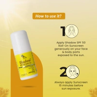Fixderma Shadow Sunscreen SPF 50 Roll On 30gm PA+++ | Transparent Lightweight Sunscreen | Broad Spectrum UVA & UVB Protection | Water Resistant | Safe for Sensitive Skin