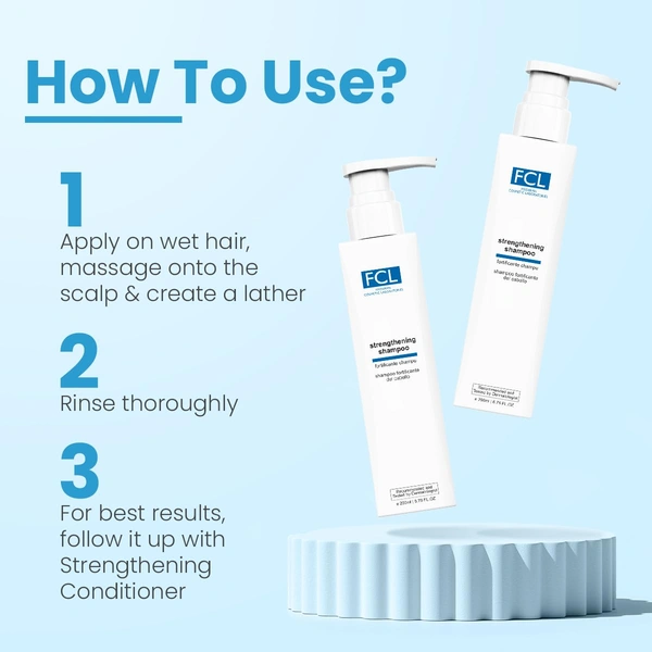 Fixderma Cosmetics Laboratories Fixderma Strengthening Shampoo 200ml | Strengthens Hair | Controls Hair Fall | Reduces Frizz | Promotes Hair Growth | Cleans Scalp | Mild Shampoo | Paraben & Sulphate Free