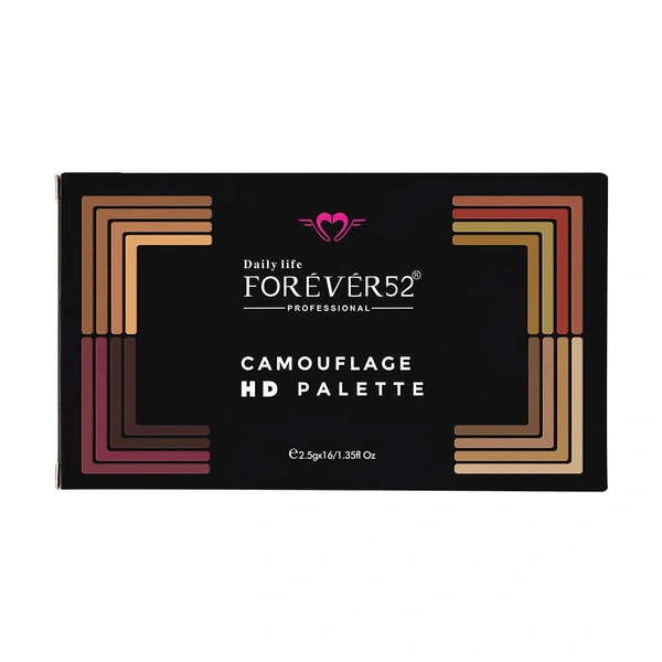 Forever52 Forever 52 16 Color Camouflage Pressed HD Palette | Professional Conceal, Contour & Correct Palette for All Skin Types | Light Weight | Multi-purpose concealer | Easy to blend - CHP002