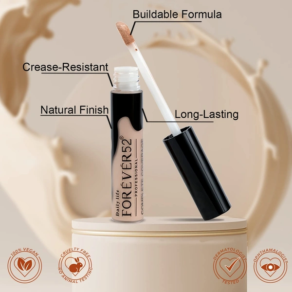 Forever52 Forever 52 Complete Coverage Concealer | Perfect for Dark Circles | Brightening | Best for Fair Skin | Long-lasting | Natural Finish | Flawless Skin | Lightweight Formula | Flat White - 002