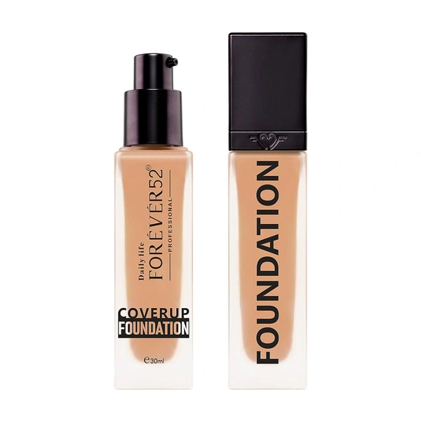 Forever52 Forever 52 Daily Life Coverup Foundation | For medium to tan skin tones | Long-Lasting | Natural Matte Finish | Full Coverage Liquid Foundation | Lightweight Formula ( Amber - 30.4, 30ml )