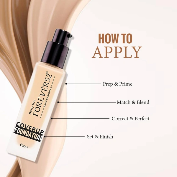 Forever52 Forever 52 Daily Life Coverup Foundation | Natural Matte Finish | for Deep Skin Tones | Full Coverage Foundation | Natural Flawless complex | Long Lasting | ( Sable - 10.4, 30ml )