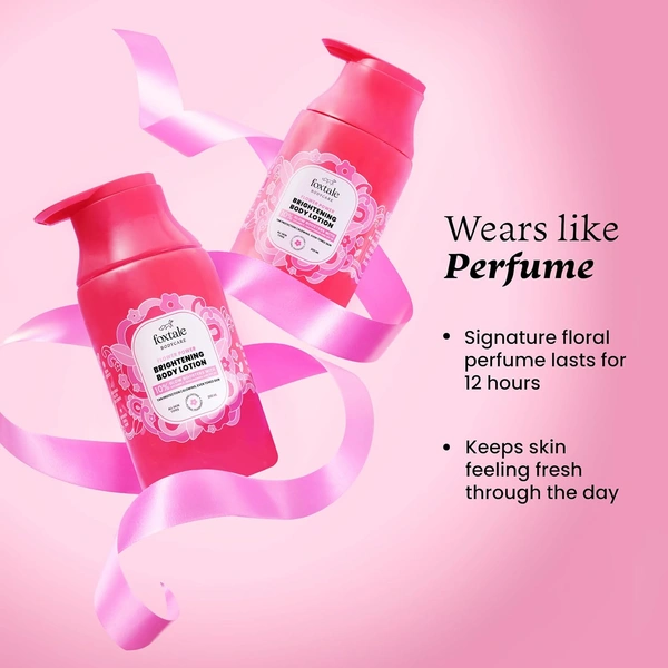 Foxtale Brightening Body Lotion - 200ml | Vitamin C+ Niacinamide & SPF 30 | Long Lasting Floral Fragrance | Even Skin Tones | Reduces Pigmentation | Lightweight & Non-Sticky | UV Protection Lotion | All Skin Type