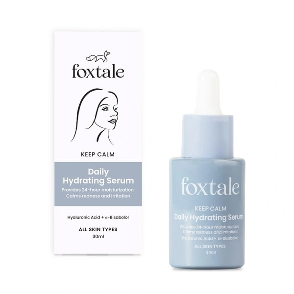 Foxtale Daily Hydrating Serum - 30ml | With Hyaluronic Acid ,Vitamin B5 & Betaine | Lightweight | Intense 24-Hour Hydration & Brightening | Plumps Skin | Reduce Redness & Irritation | For All Skin Types