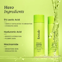 Foxtale Exfoliating Face Tone - 150ml | with 5% Lactic Acid + Hyaluronic Acid + Niacinamide | Tighter Pores | Controls Oil & Brightens Skin | Alcohol Free Toner | Brighten & Hydrating | For All Skin Types