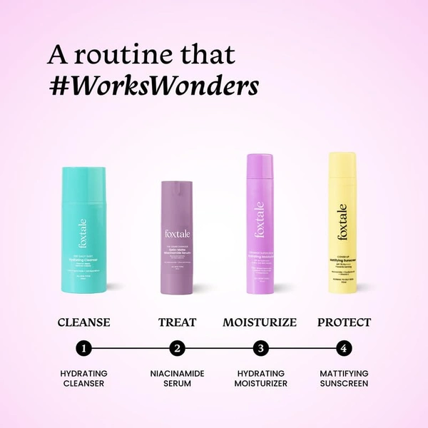 Foxtale Satin-Matte Niacinamide Face Serum - 30ml | 5% Niacinamide + Olive Leaf Extract | Reduce Dark Spots | Oil Control Serum | Pore-Tightening | Lightweight & Non-sticky | Normal To Oily Skin