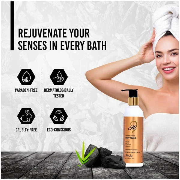 Hi9 Activated Charcoal Body Wash 250ml | Deep Cleansing Detox | Purify & Refresh Your Skin