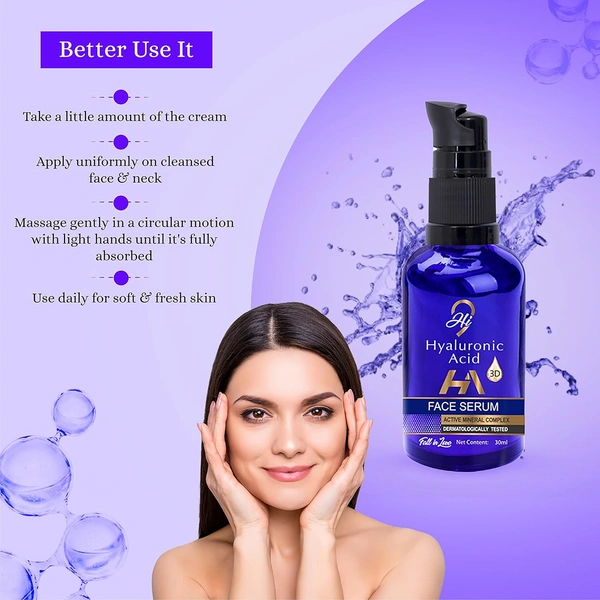 Hi9 Hyaluronic Acid Face Serum 30ml | Deep Hydration & Plumps Skin | Boosts Moisture & Reduces Fine Lines | Hydrates & Restores Skin Elasticity | Intensive Moisture & Skin Revitalization