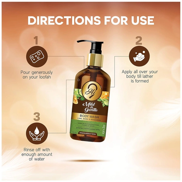 Hi9 Mild n Gentle Body Wash 300ml | Lime Basil & Mandarin Refreshing Cleanse