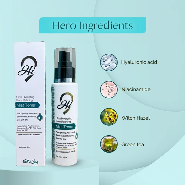 Hi9 Ultra Hydrating & Pore Refining Mist Toner 100ml |Pore Tightening |Acne Control |Sebum Control |With Hyaluronic acid and Niacinamide.