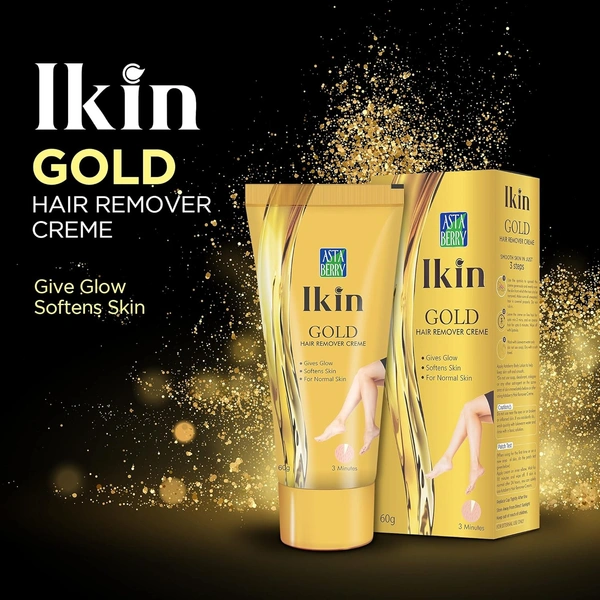 lkin Ikin Gold Hair Remover Cream Combo Pack (2 x 60g) for Normal Skin - Bikini Hair Removal Cream for Women & Girls