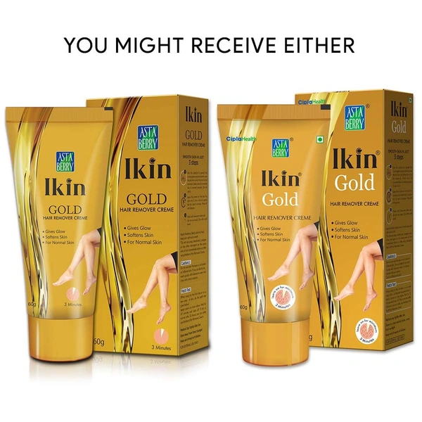 lkin Ikin Gold Hair Remover Cream Combo Pack (2 x 60g) for Normal Skin - Bikini Hair Removal Cream for Women & Girls