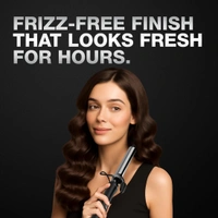 Ikonic Hair Curler Machine Tong 28mm | 8 Inch Black Titanium Barrel | Heat Ready Indicator, Rubber Grip, Safety Stand & Swivel Cord | Salon-Like Finish