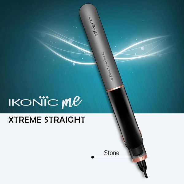Ikonic Me Xtreme Hair Straightener for Women & Men Colour Stone| Quick Heating Ceramic Floating Plates | Digital Temperature Display | 360 Degree Swivel Cord | Frizz-Free Salon Finish