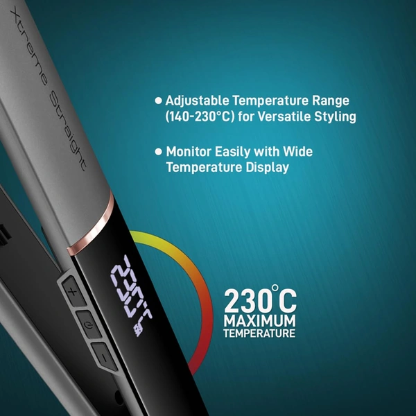 Ikonic Me Xtreme Hair Straightener for Women & Men Colour Stone| Quick Heating Ceramic Floating Plates | Digital Temperature Display | 360 Degree Swivel Cord | Frizz-Free Salon Finish