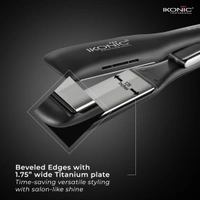 Ikonic Pro Titanium Shine Hair Straightener, Professional Dual Silver Titanium Floating Plates | Instant Heat Up With AI Technology