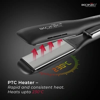 Ikonic Pro Titanium Shine Hair Straightener, Professional Dual Silver Titanium Floating Plates | Instant Heat Up With AI Technology