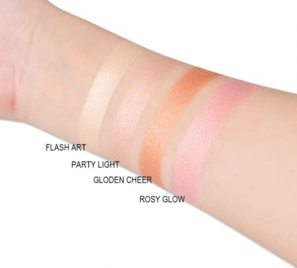 Cosluxe Imagic Professional Imagic CosluxeProfessional 4 Color Highlighter Makeup Palette 18g | Multicolor Glow Highlighter | Smooth Blendable Illuminator | Face Highlight & Contour Makeup