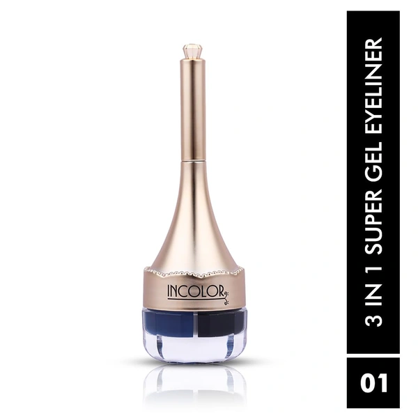 Incolor 3 in 1 Super Eyeliner EY193 with Black, Blue, White | Waterproof Multi-Color Eyeliner Pencil | Smooth Glide | Long Lasting Eye Makeup