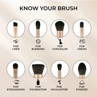 Incolor 8?Piece Makeup Brush Set | Powder, Foundation, Eyeshadow, Angled Liner, Concealer, Highlighter, Pencil & Blending Face Brushes | Soft, Durable Bristles