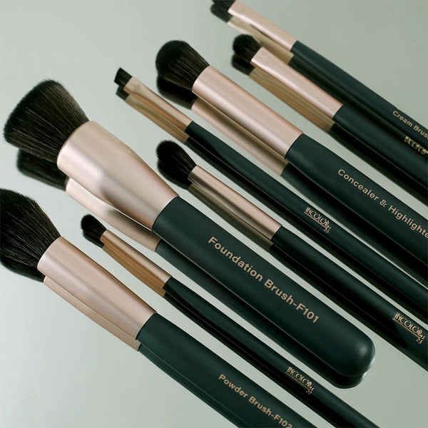 Incolor 8?Piece Makeup Brush Set | Powder, Foundation, Eyeshadow, Angled Liner, Concealer, Highlighter, Pencil & Blending Face Brushes | Soft, Durable Bristles