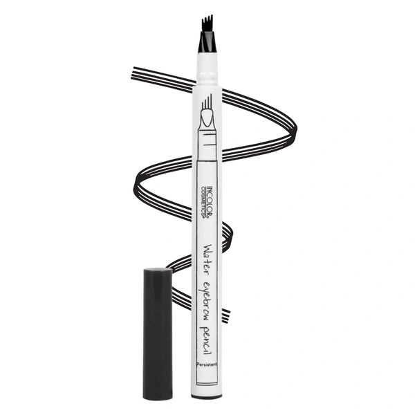 Incolor EY083 4 Forked Long Lasting Eyebrow Pencil Black with Precision Micro-Fork Tip | Smudge-Proof & Natural Hair-Like Finish | Easy Brow Definer