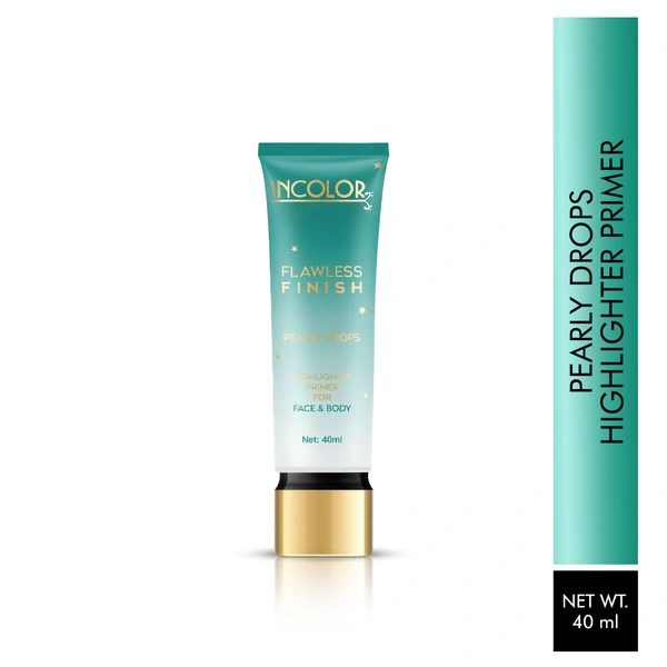 Incolor Face & Body Highlighter Primer 40ml | Flawless Finish Pearly Drops, Lightweight Glow Primer, Illuminating Base for Radiant Skin & Long-Lasting Makeup