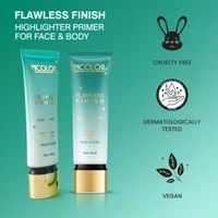 Incolor Face & Body Highlighter Primer 40ml | Flawless Finish Pearly Drops, Lightweight Glow Primer, Illuminating Base for Radiant Skin & Long-Lasting Makeup