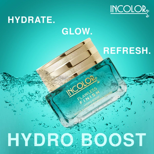 Incolor Hydro Boost Water-Based Moisturizing Primer 30ml | Flawless Finish, Lightweight Gel Primer | Hydrates, Smoothens & Preps Skin for Long-Lasting, Crease-Free Makeup
