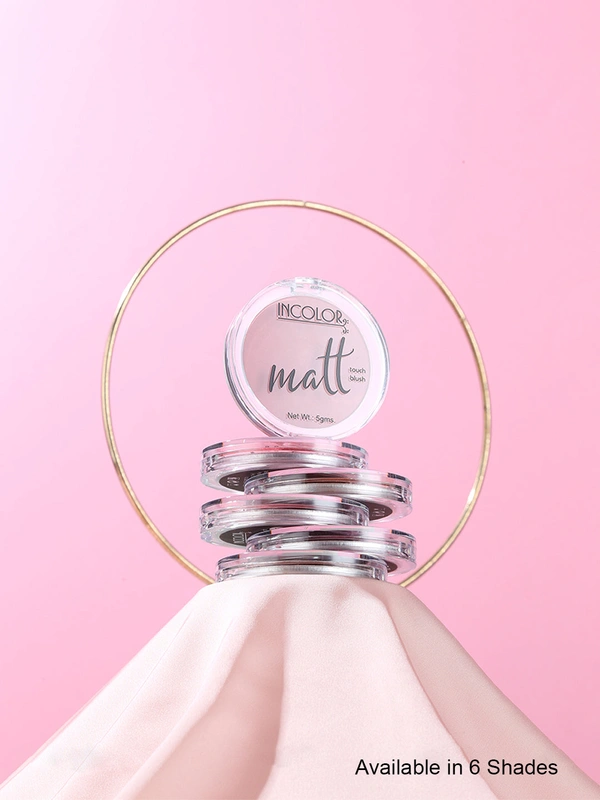 Incolor Long Lasting Matt Touch Blusher 5g Shade 01 | Matte Finish Blush, Long-Wear Cheek Color, Lightweight & Blendable, Natural Glow for All Skin Tones, Daily Makeup Essential