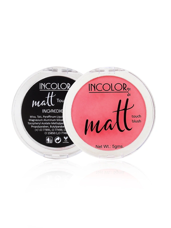 Incolor Long Lasting Matt Touch Blusher 5g Shade 06 | Smooth Matte Cheek Blush Powder, Lightweight Texture, Blendable & Buildable Color for Long-Lasting Finish