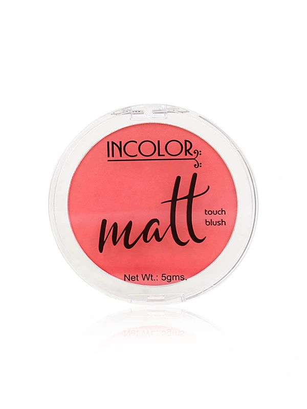 Incolor Long Lasting Matt Touch Blusher 5g Shade 01 | Matte Finish Blush, Long-Wear Cheek Color, Lightweight & Blendable, Natural Glow for All Skin Tones, Daily Makeup Essential