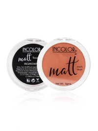 Incolor Long Lasting Matt Touch Blusher 5g Shade 04 | Smooth Matte Cheek Blush Powder, Lightweight, Blendable & Buildable Color for Long-Lasting Natural Finish