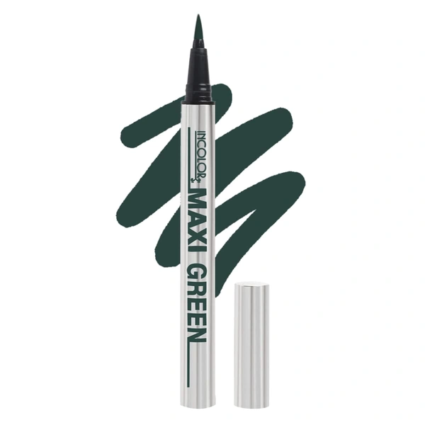 Incolor Maxi Pen Eyeliner 2gm Shade 04 Green for Women | Highly Pigmented Green | Long Lasting | Smudge Proof | Easy Sketch Pen Tip | Matte Finish