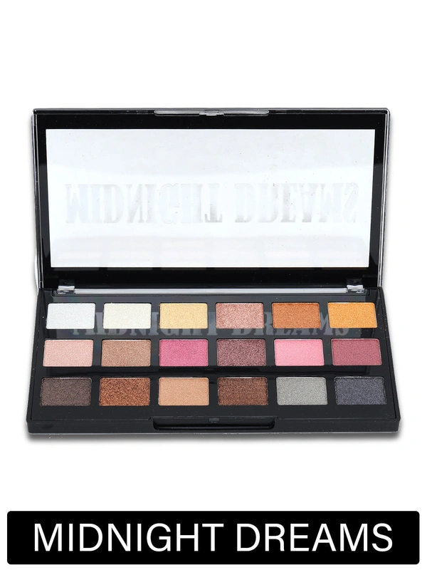 Incolor Midnight Dreams 18 in 1 Color Eyeshadow Palette 25g, Shade 02 | Waterproof Eye Makeup | Matte & Glitter Finish | Multicolor Palette