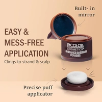 Incolor Root Touch Up Hair Powder Beard Line Dark Brown | Hairline & Beard Filler | Root Cover Up Stick | For Thinning Hair, Bald Spots & Eyebrows