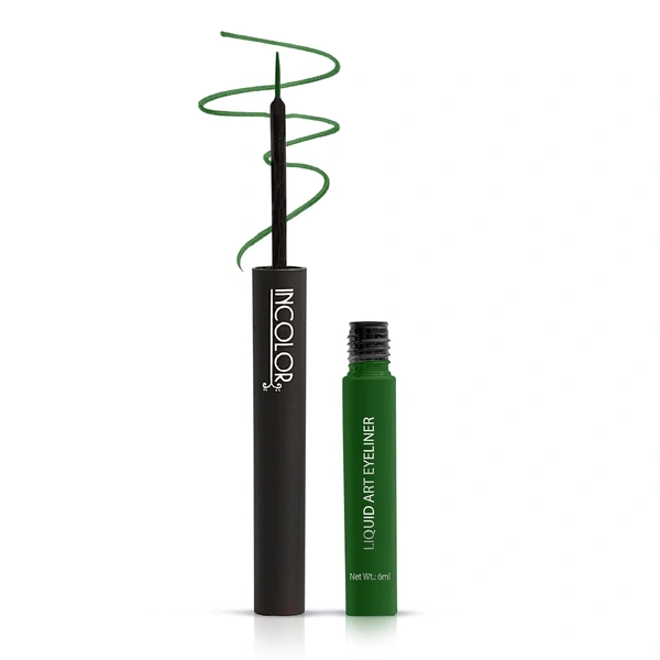 Incolor Stroke Maker Eyeliner Shade 19 Jalapeno Green | Intense Matte Finish | Quick Dry & 24HR Long Lasting | Waterproof & Smudgeproof | Fine Tip Precision