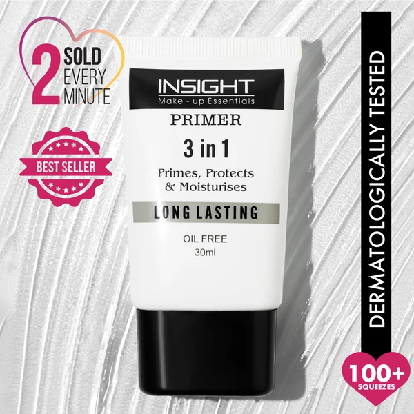 Insight 3-in-1 Long-Lasting Oil Free Primer 30ml | Primes, Protects & Moisturizes | Hydrating, Mattifying & Smoothing Face Primer | Pore-Minimizing for Flawless Makeup Base | Ideal for All Skin Types