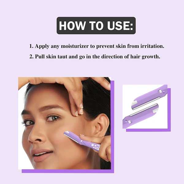 Kai Bubble Face Razor for Women | Gentle & Precise Hair Removal for Face | Eyebrows & Bikini Line | Stainless Steel Blades with Anti-Slip Grip