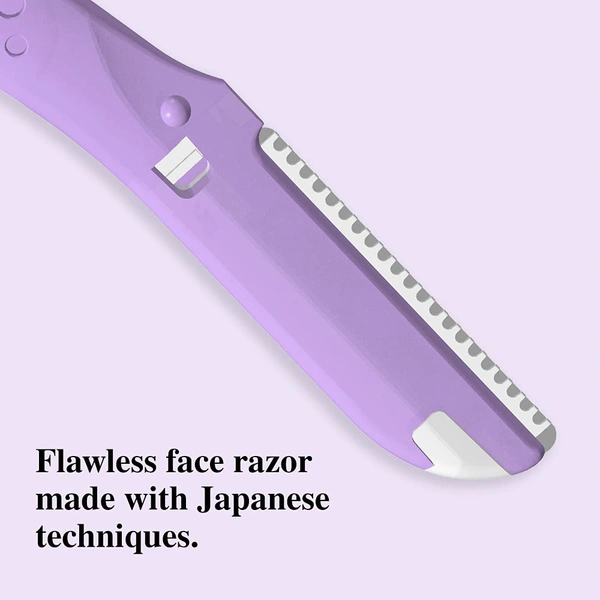Kai Bubble Face Razor for Women | Gentle & Precise Hair Removal for Face | Eyebrows & Bikini Line | Stainless Steel Blades with Anti-Slip Grip